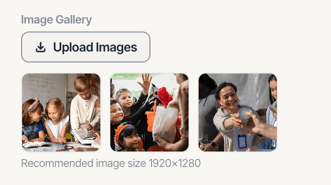 Image Gallery & Video Support