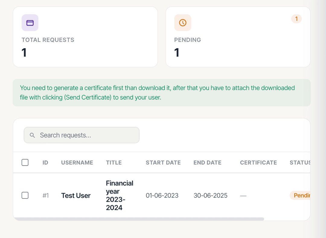 Generate Tax Redemption Certificates