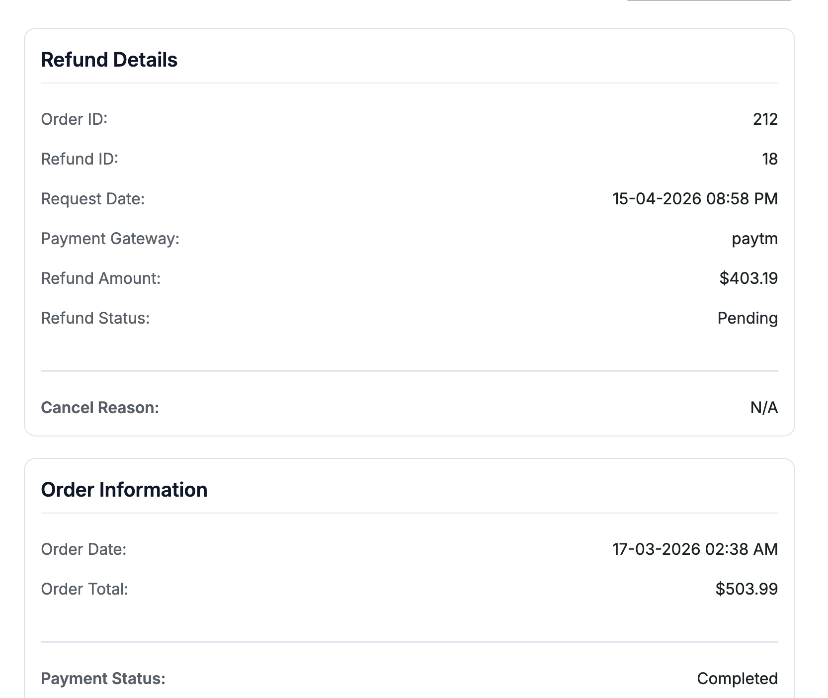 Refund Processing
