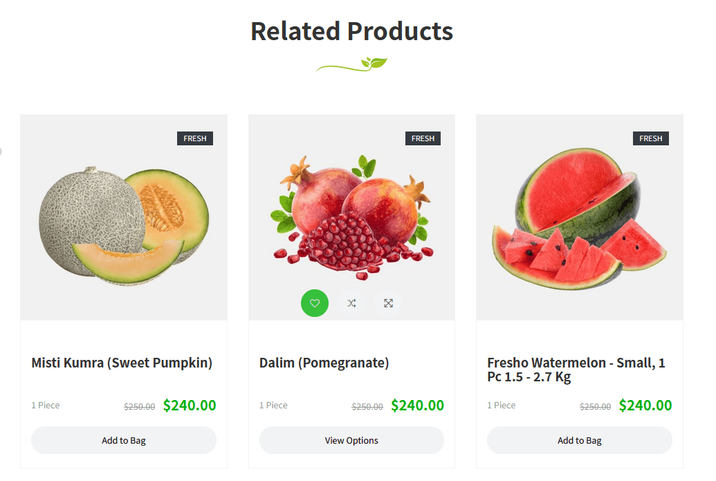 Grenmart related product suggestions and page builder layout