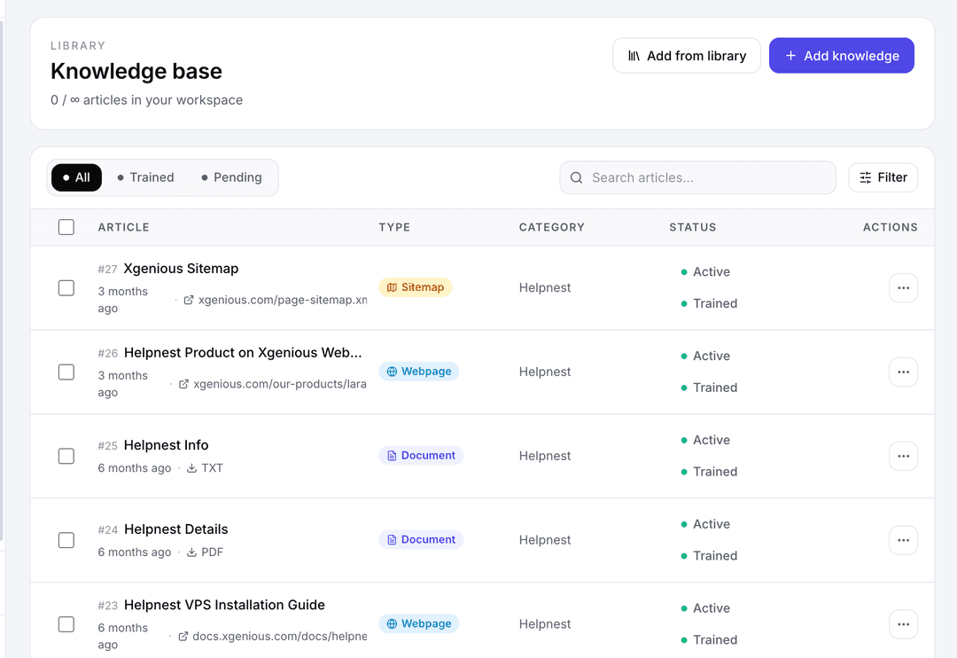 Knowledge Base Your AI Learns From
