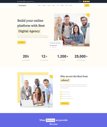 Creative Agency theme preview for MultiSaas website builder
