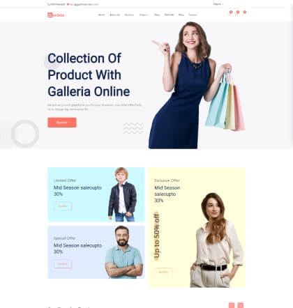eCommerce theme preview for MultiSaas website builder