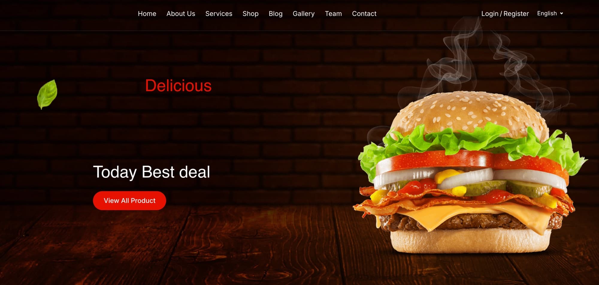 Restaurant theme preview for MultiSaas website builder