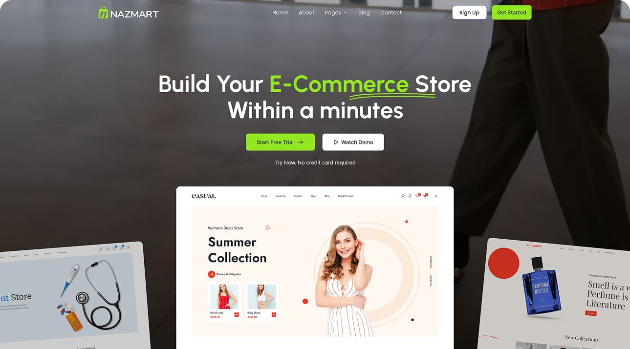 Nazmart multi-tenancy eCommerce SaaS platform dashboard