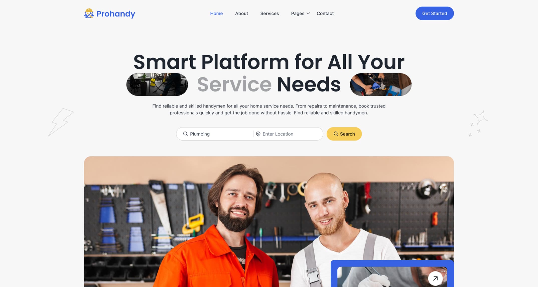 Prohandy on-demand home service marketplace platform dashboard