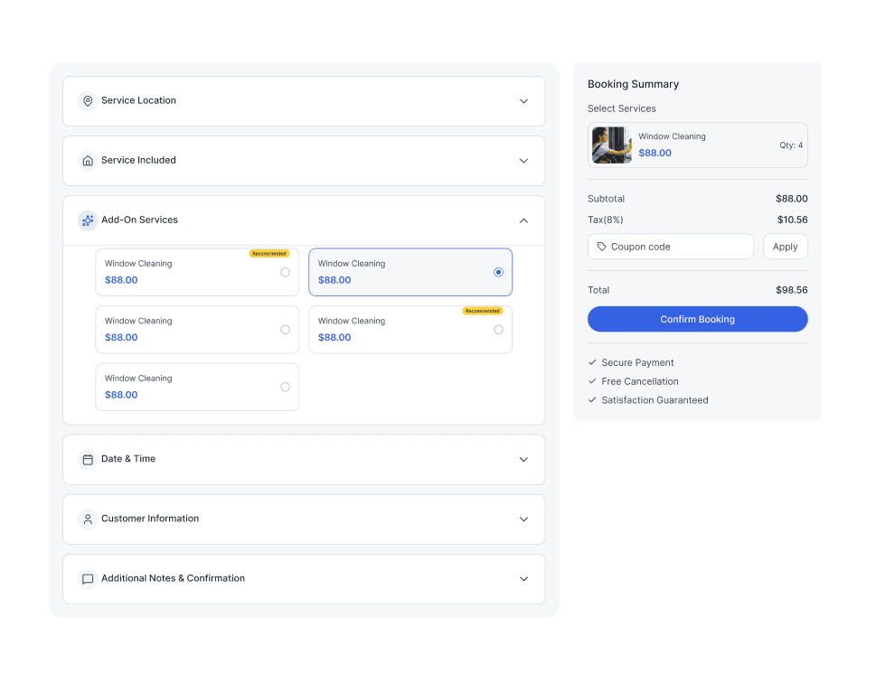 Effortless Service Booking for Clients