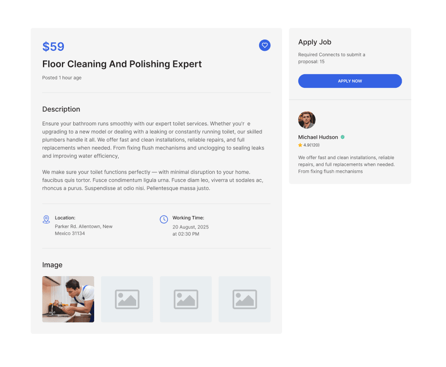 Job Listings and Service Management for Providers