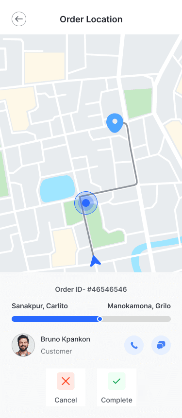 SafeCart Delivery Man App — second screen