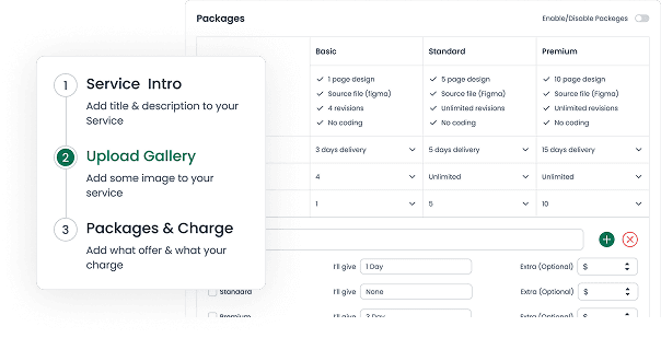 Project and gig listing system — freelancer catalogue in Xilancer