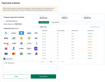 Freelancer payment withdrawal and earnings management in Xilancer
