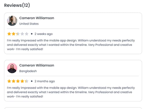 Feedback and rating system in Xilancer
