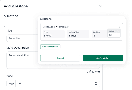 Milestone payment system in Xilancer