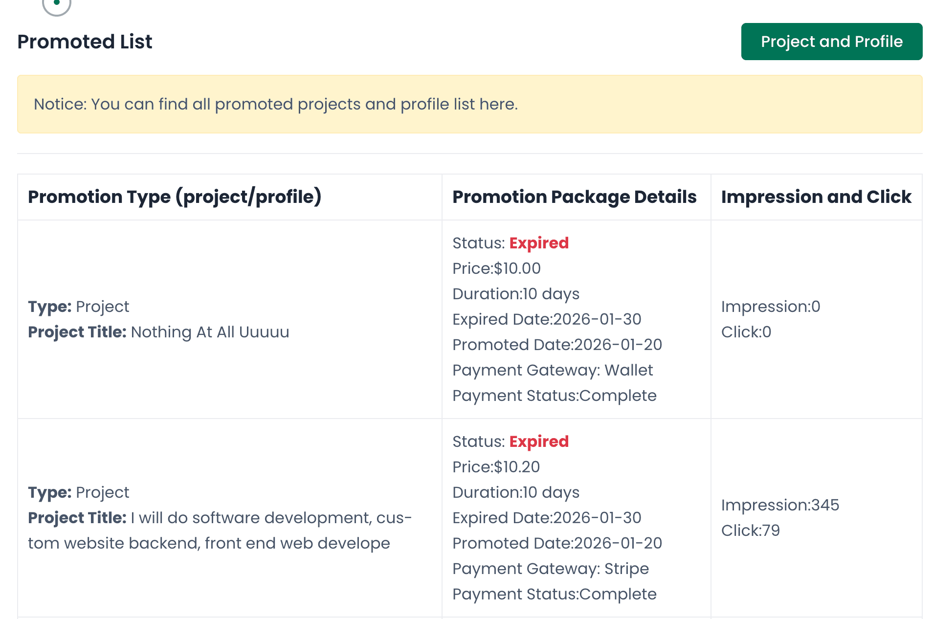 Promoted freelancer profiles — extra revenue stream for platform admins in Xilancer