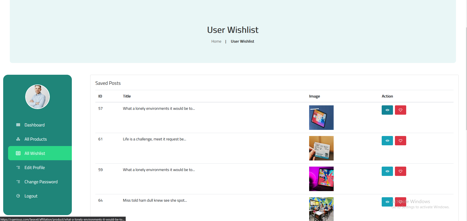 Affiliation – Affiliate Link Sharing Platform 14 product wishlist - advance feature