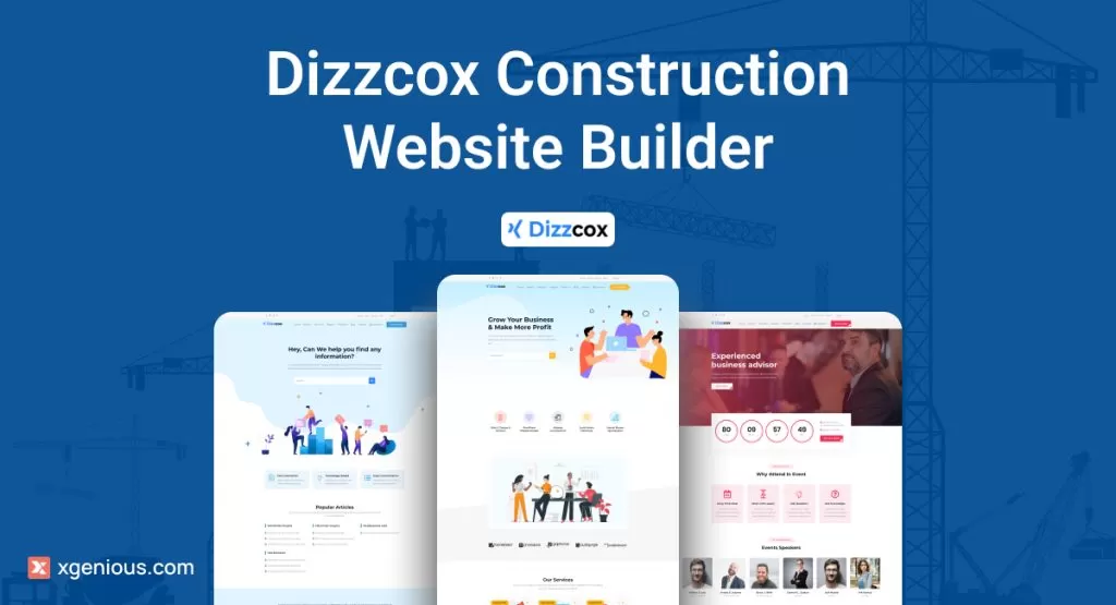 Dizzcox construction website builder 