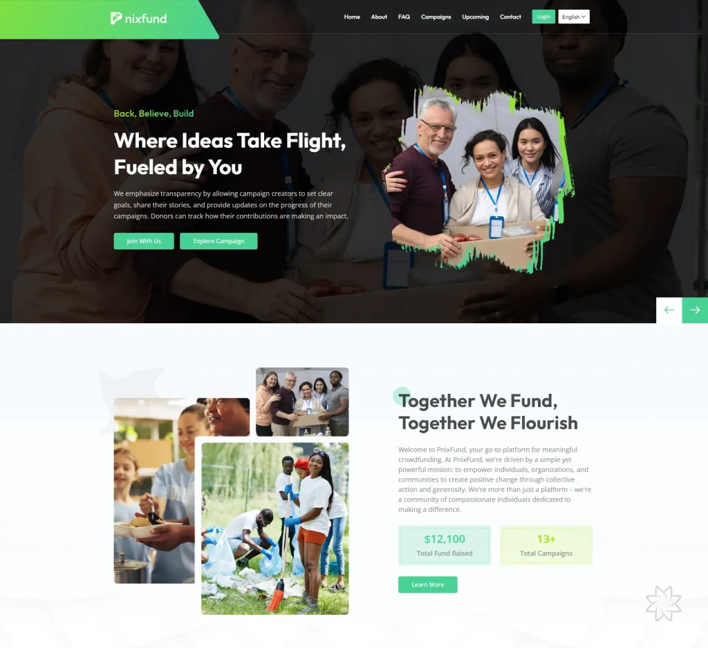 PnixFund - Modern Crowdfunding Platform