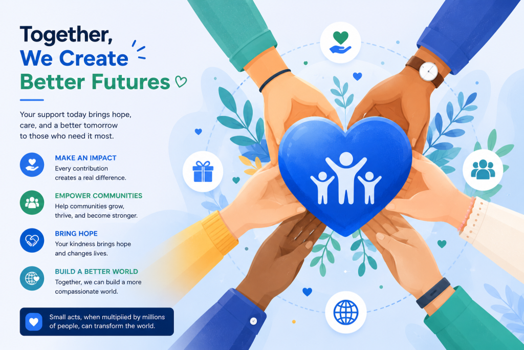 Community donors supporting a nonprofit campaign on a social impact crowdfunding platform