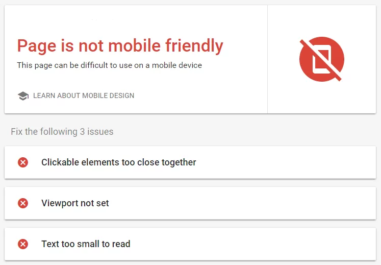 Not Optimizing Your Site for Mobile Devices
