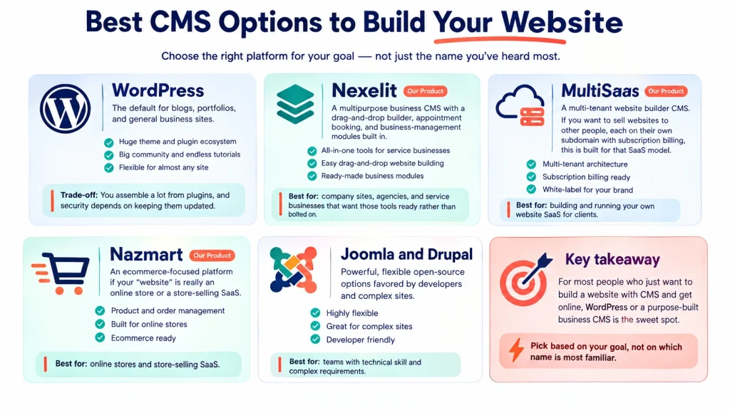 Best CMS options to build a website