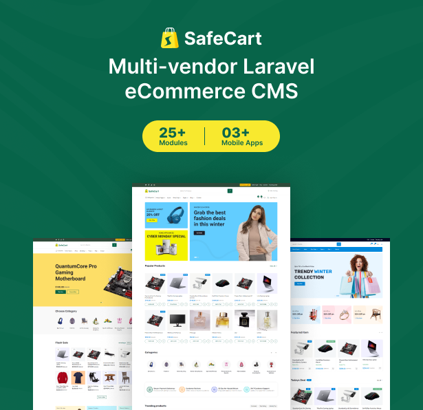 Screenshot of SafeCart ecommerce script