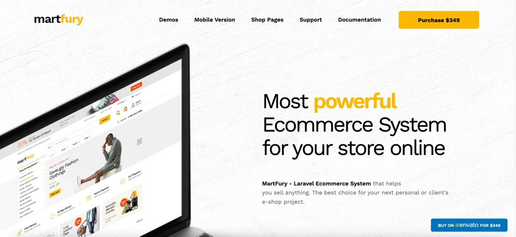 Screenshot of MartFury Laravel multivendor eCommerce system dashboard