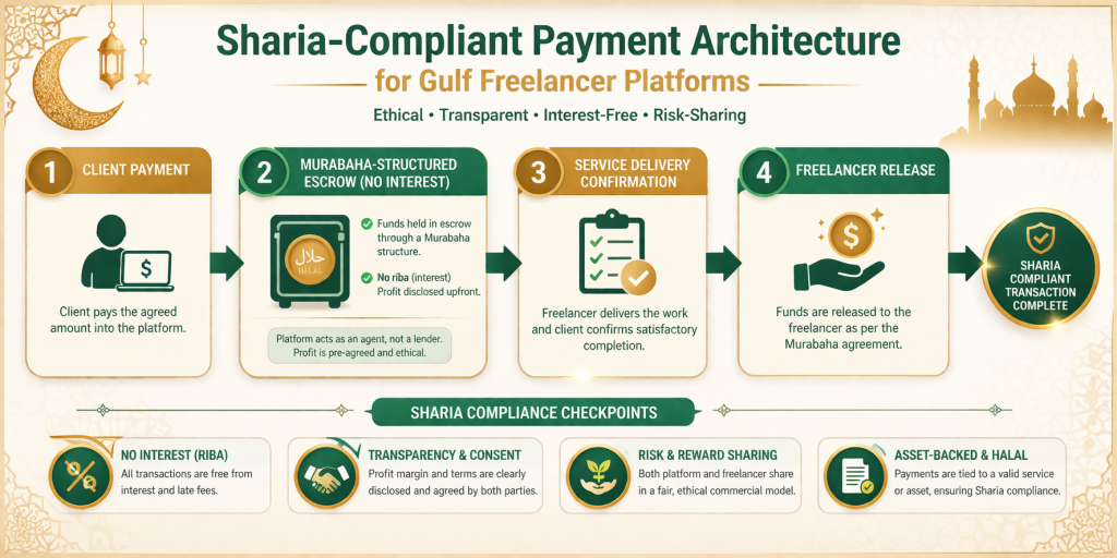 Middle East freelancer marketplace Islamic finance Sharia compliant payment system