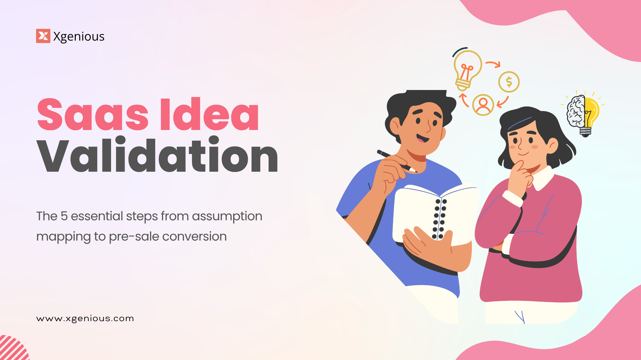 Saas idea validation roadmap showing the 5 essential steps from assumption mapping to pre-sale conversion