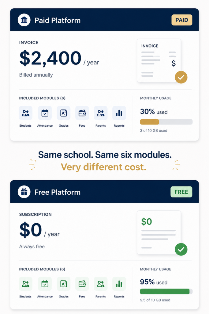 school paying too much for unused management software features