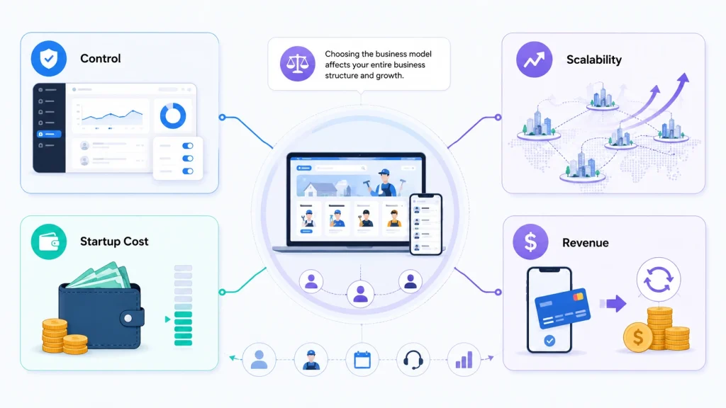 Four levers every on-demand home services business model controls