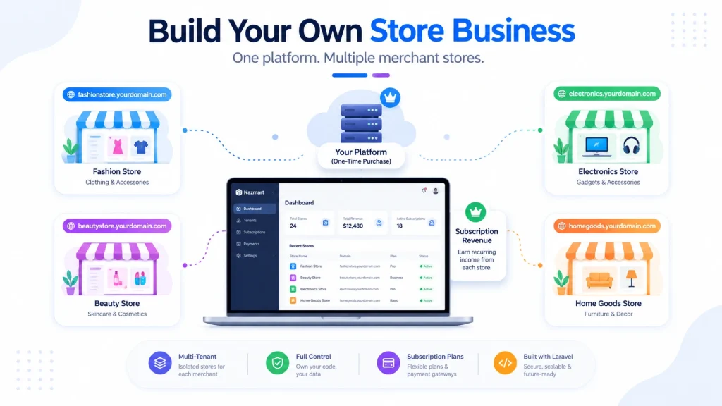 Nazmart multi-tenant SaaS ecommerce platform