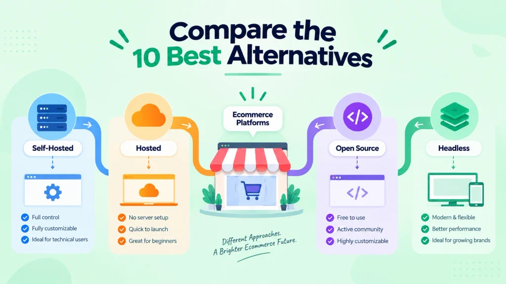 The 10 best WooCommerce alternatives compared at a glance