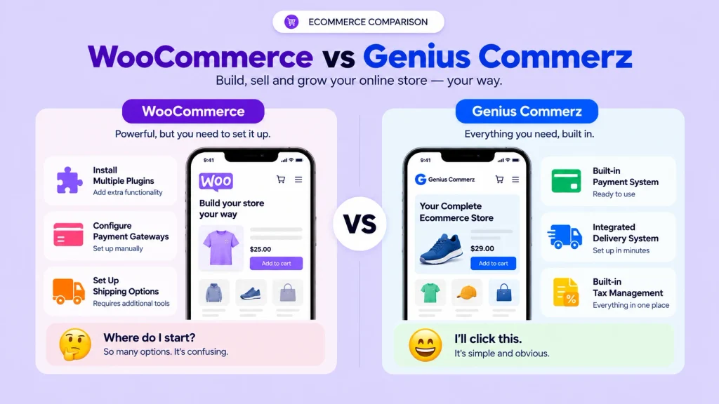 WooCommerce versus Genius Commerz feature comparison