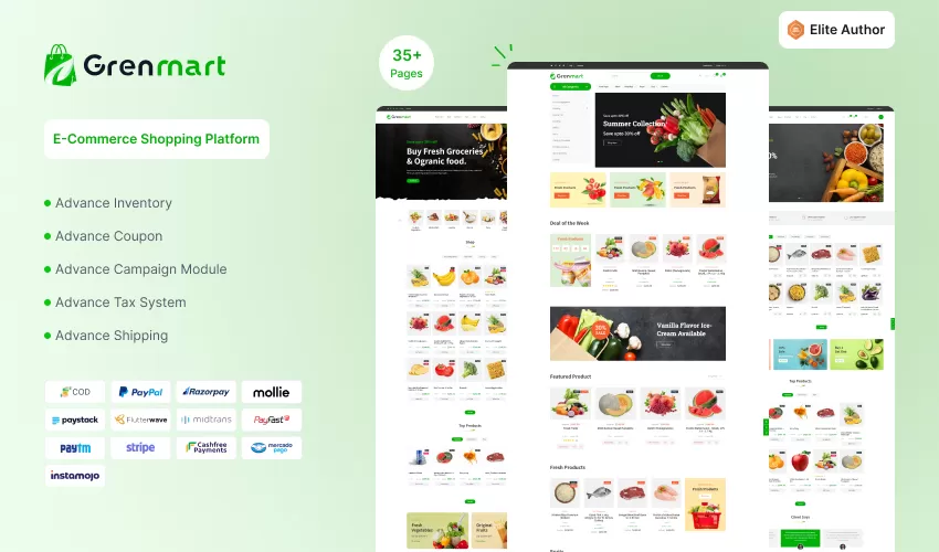 Grenmart – Organic & Grocery Laravel eCommerce Platform